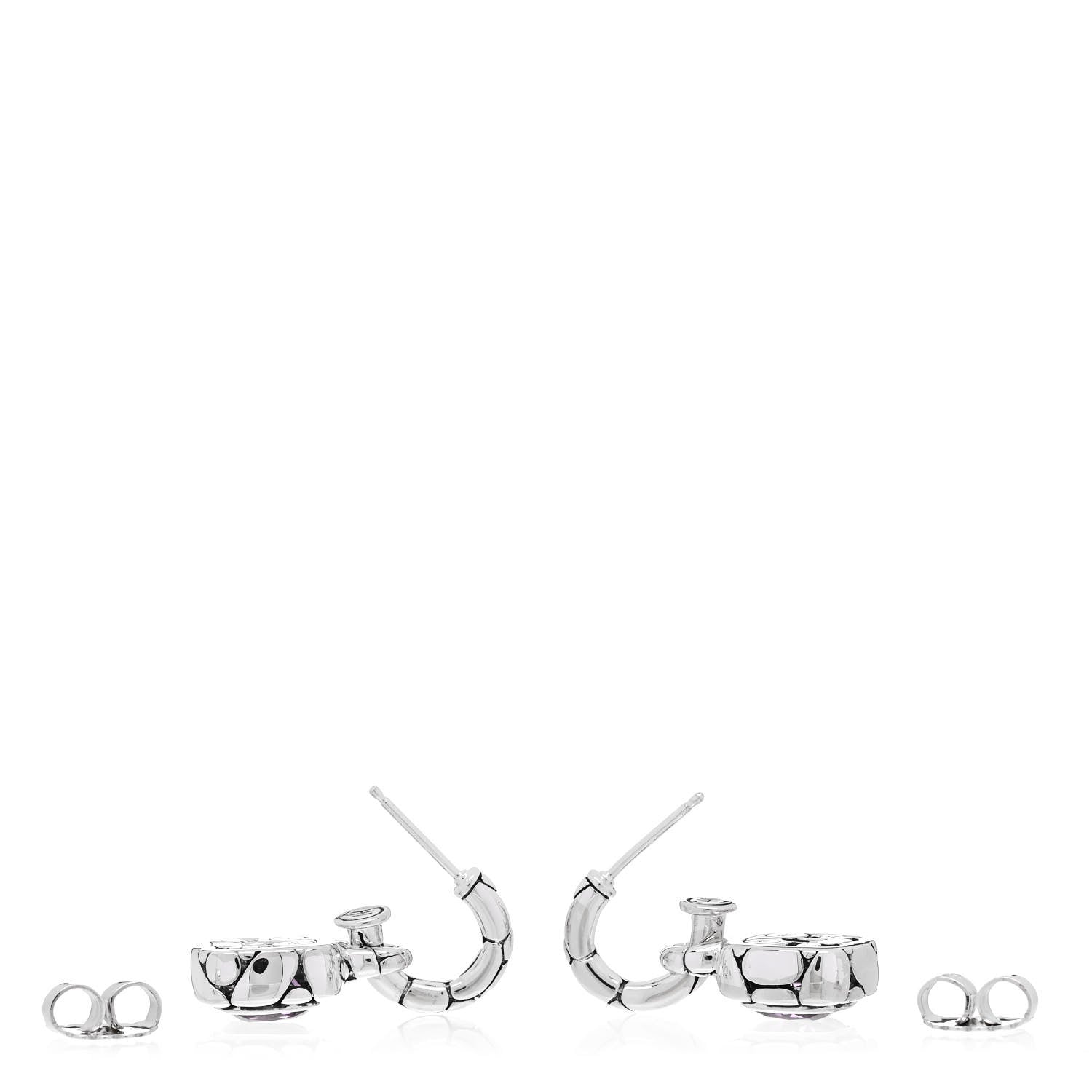 John Hardy Sterling Silver Amethyst Kali Square Drop Earrings 3 of 4