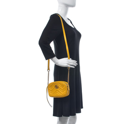 Gucci Calfskin Matelasse Mini GG Marmont Chain Shoulder Bag Stone Topaz 2 of 13