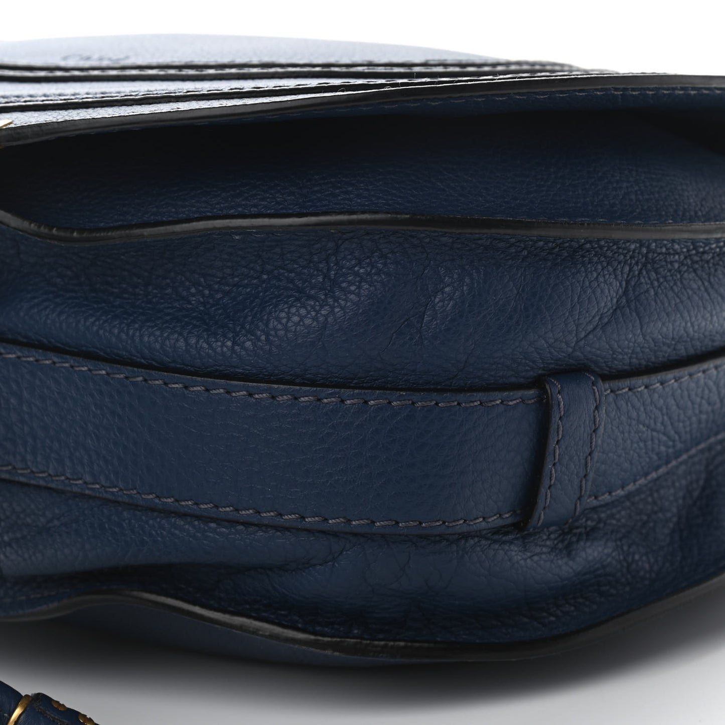 Calfskin Medium Marcie Round Crossbody Bag Royal Navy