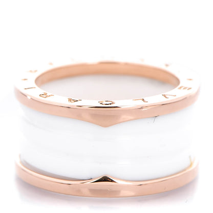 Bulgari 18K Rose Gold White Ceramic B.Zero1 Four-Band Ring 57 8 1 of 7