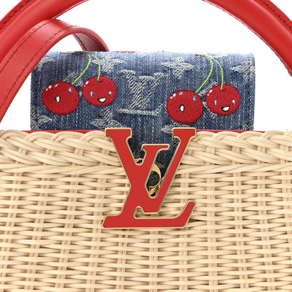 Louis Vuitton LV X TM Rattan Denim Calfskin Cerises Capucines Mini 7 of 10