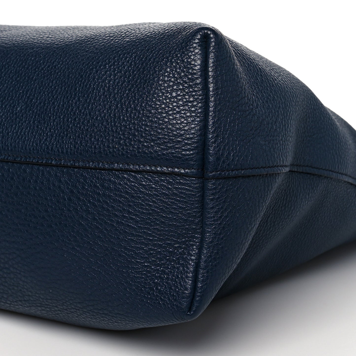 Vitello Daino Pocket Shopping Tote Blue
