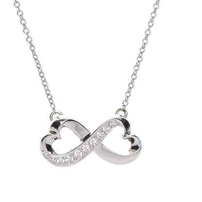 Tiffany 18K White Gold Diamond Paloma Picasso Double Loving Heart Necklace 4 of 11