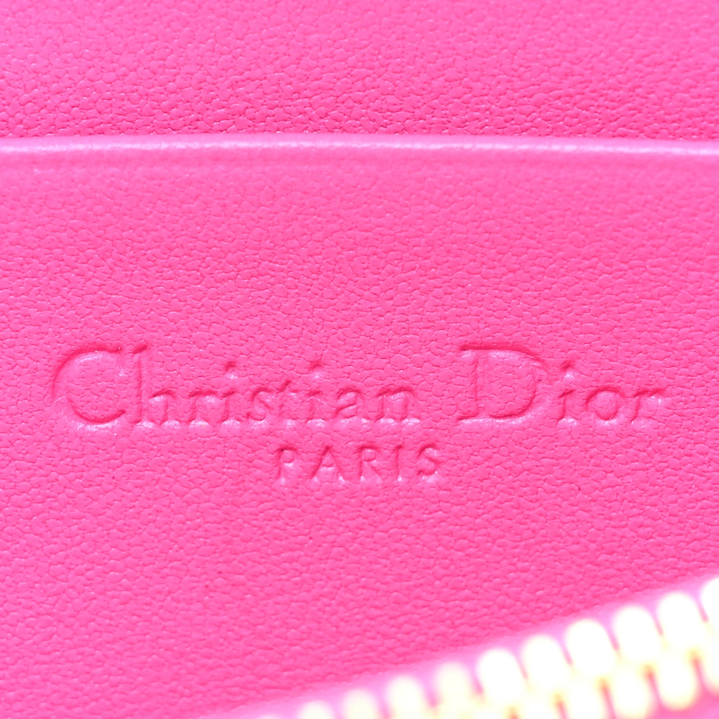 Lambskin Cannage Small Lady Dior Voyageur Coin Purse Fuchsia