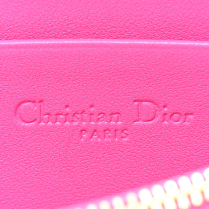 Christian Dior Lambskin Cannage Small Lady Dior Voyageur Coin Purse Fuchsia 9 of 13