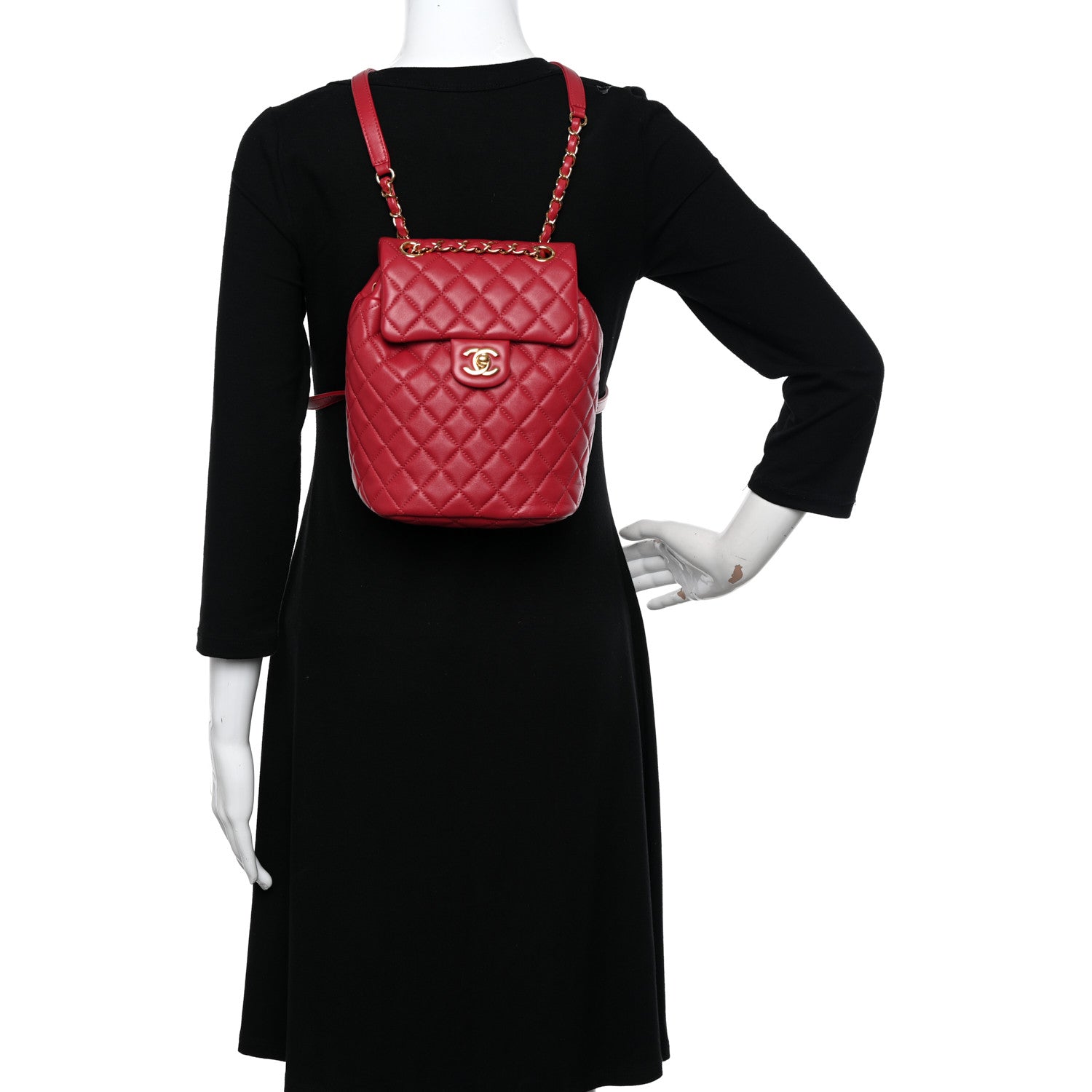 Chanel Calfskin Quilted Mini Urban Spirit Backpack Red 2 of 10