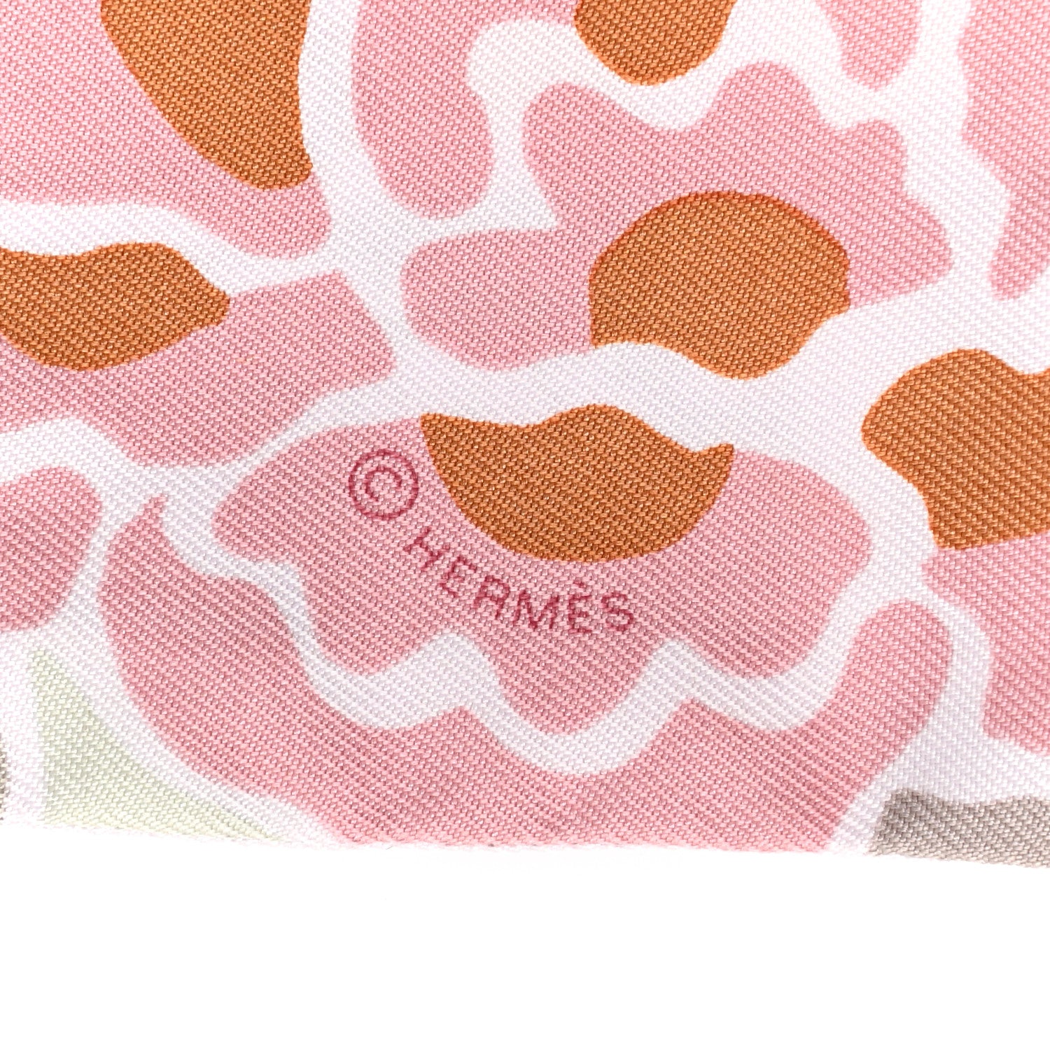 Hermes Silk Bingata Twilly Vieux Rose Vert De Eau 3 of 4
