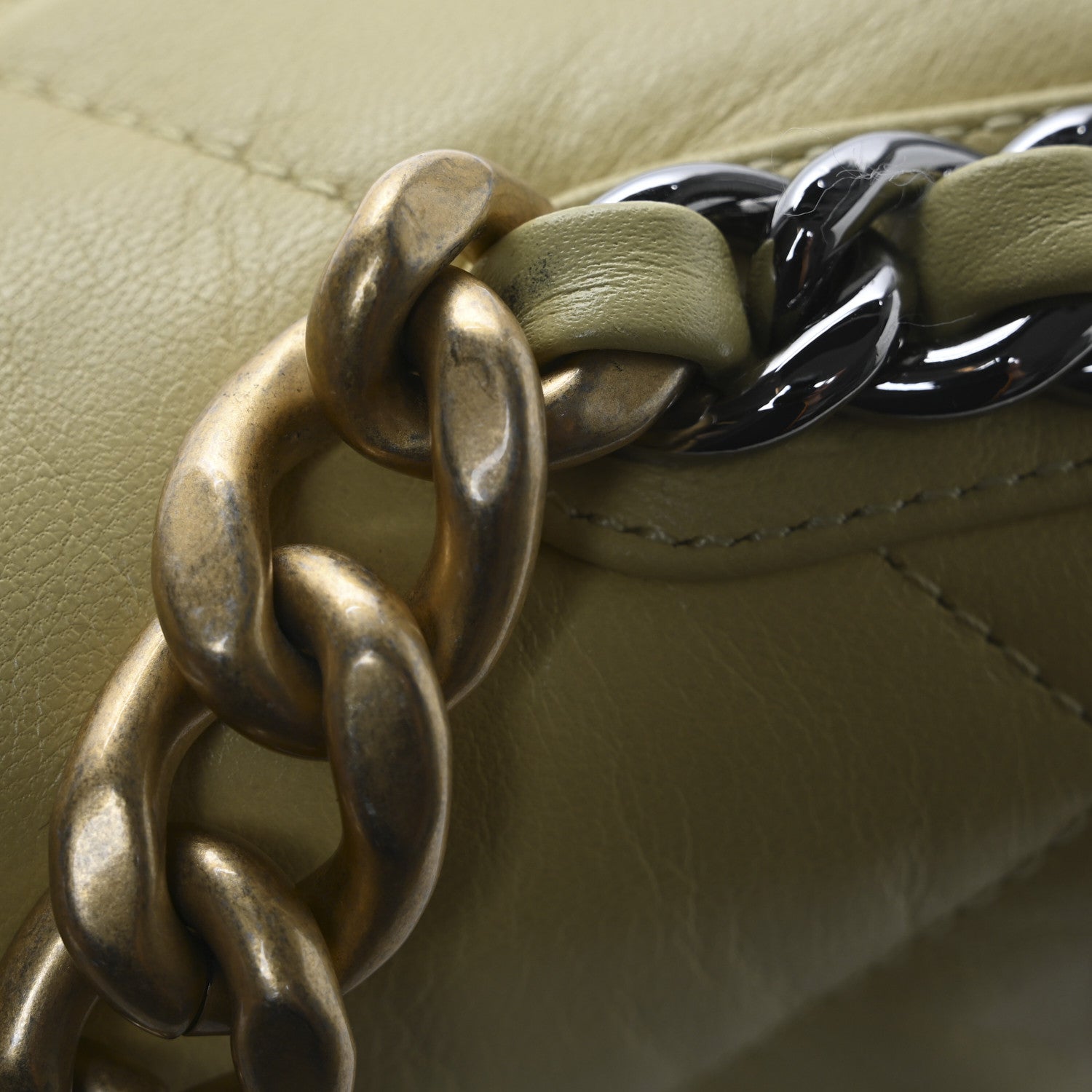 Chanel Lambskin Quilted Medium Chanel 19 Flap Yellow 13 of 13