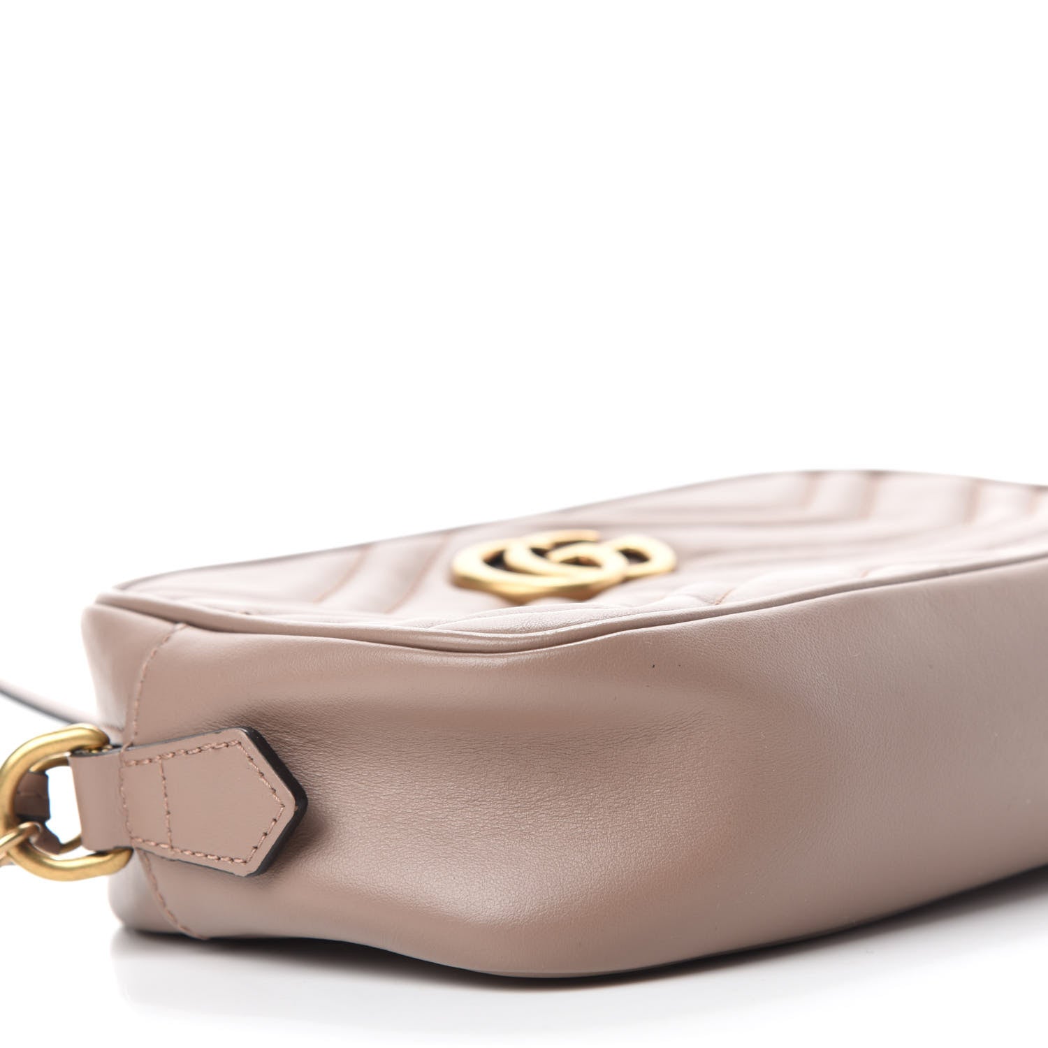 Gucci Calfskin Matelasse Mini GG Marmont Chain Shoulder Bag Porcelain Rose 6 of 11