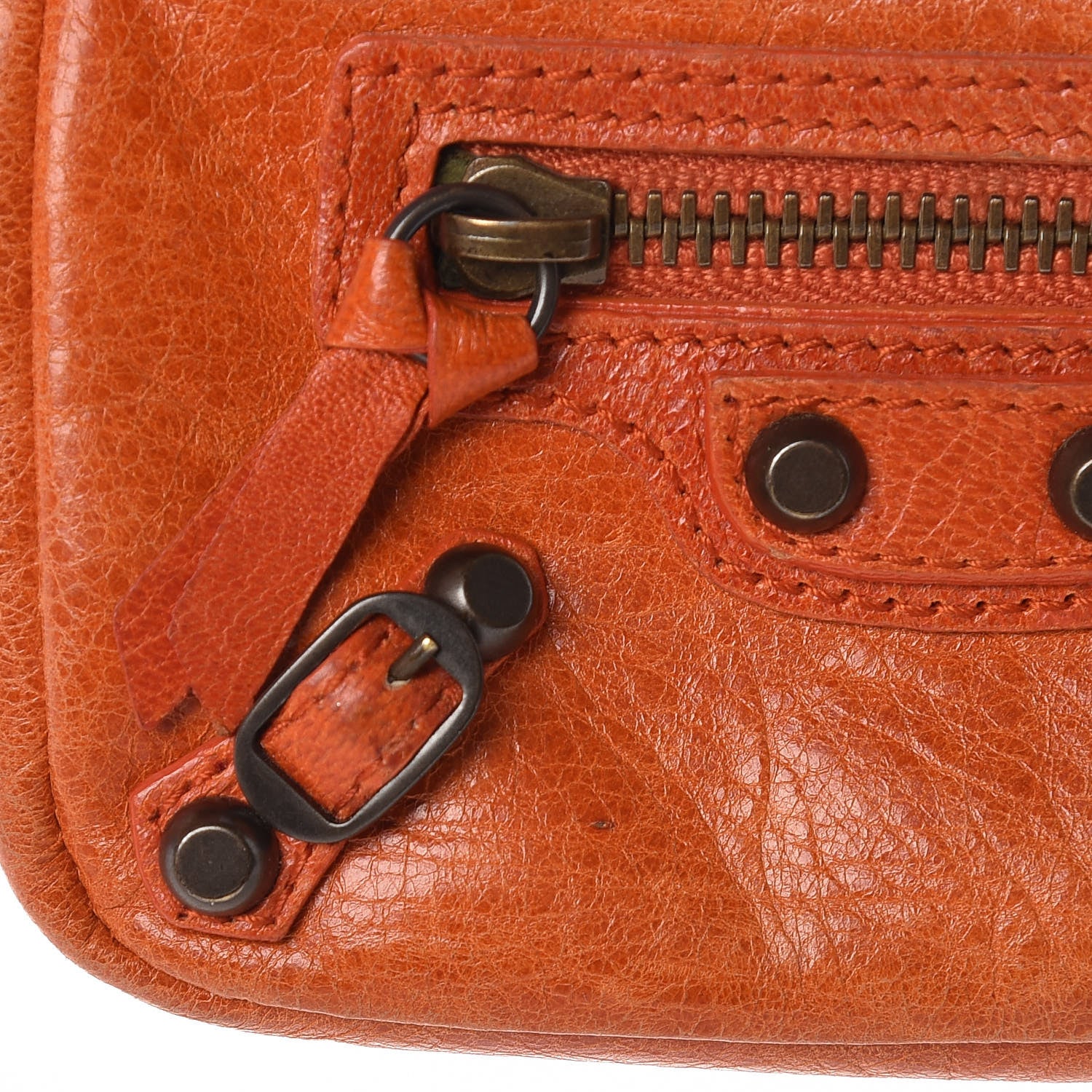 Balenciaga Agneau Classic Hardware Porte-Monnaie Coin Purse Orange 9 of 10