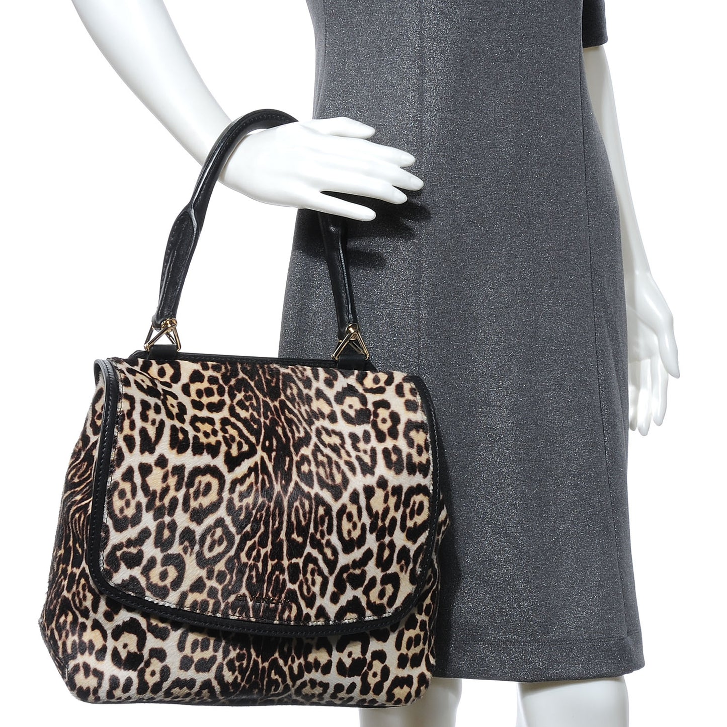 Calf Hair Leopard Print Mirte Saddle Bag