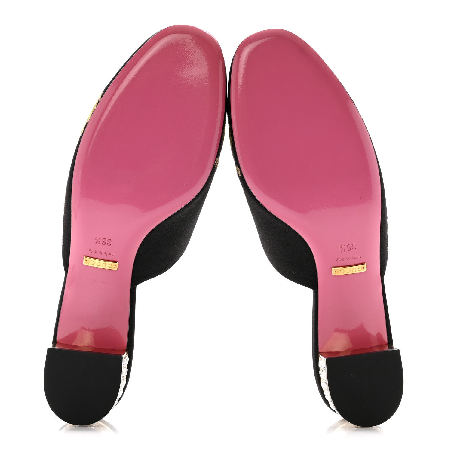 Gucci Satin Dragon Embroidered Candy Mules 36.5 Black 6 of 9