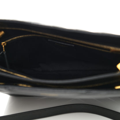 Saint Laurent Grain De Poudre Matelasse Chevron Medium Tribeca Shopping Bag Black 5 of 11