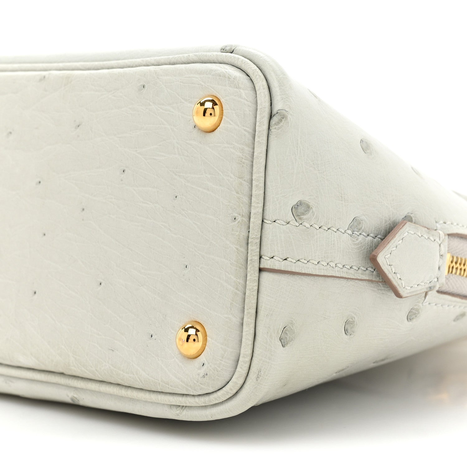 Hermes Ostrich Bolide Mini 1923 Gris Perle 7 of 10