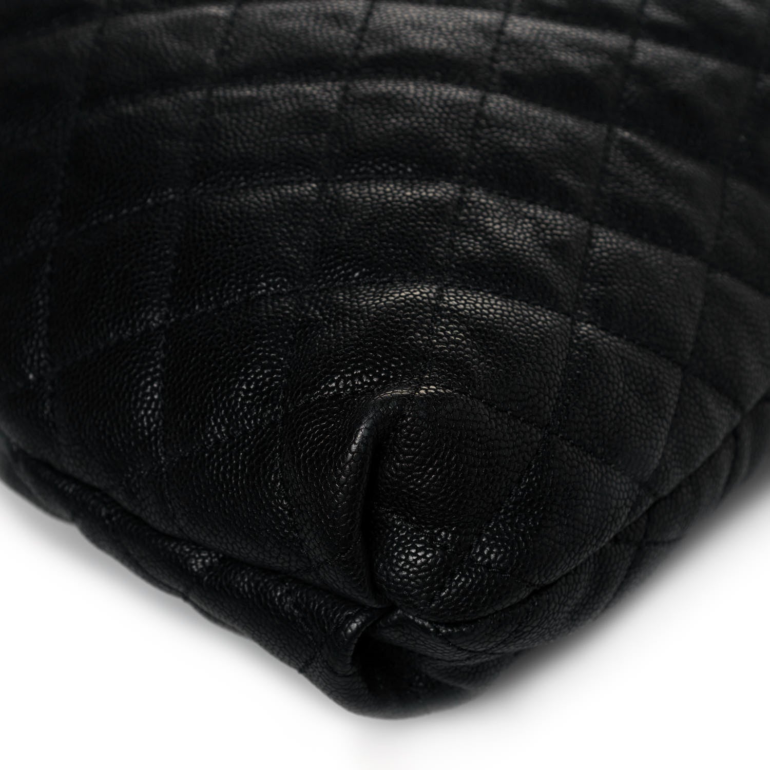 Chanel Distressed Glazed Caviar Quilted Large Elastic Tote Black 10 of 12
