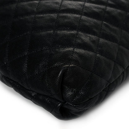 Chanel Distressed Glazed Caviar Quilted Large Elastic Tote Black 10 of 12