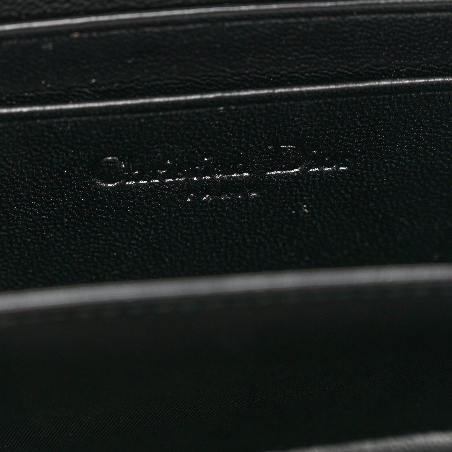 Calfskin Cannage Compact Zip Card Wallet Black