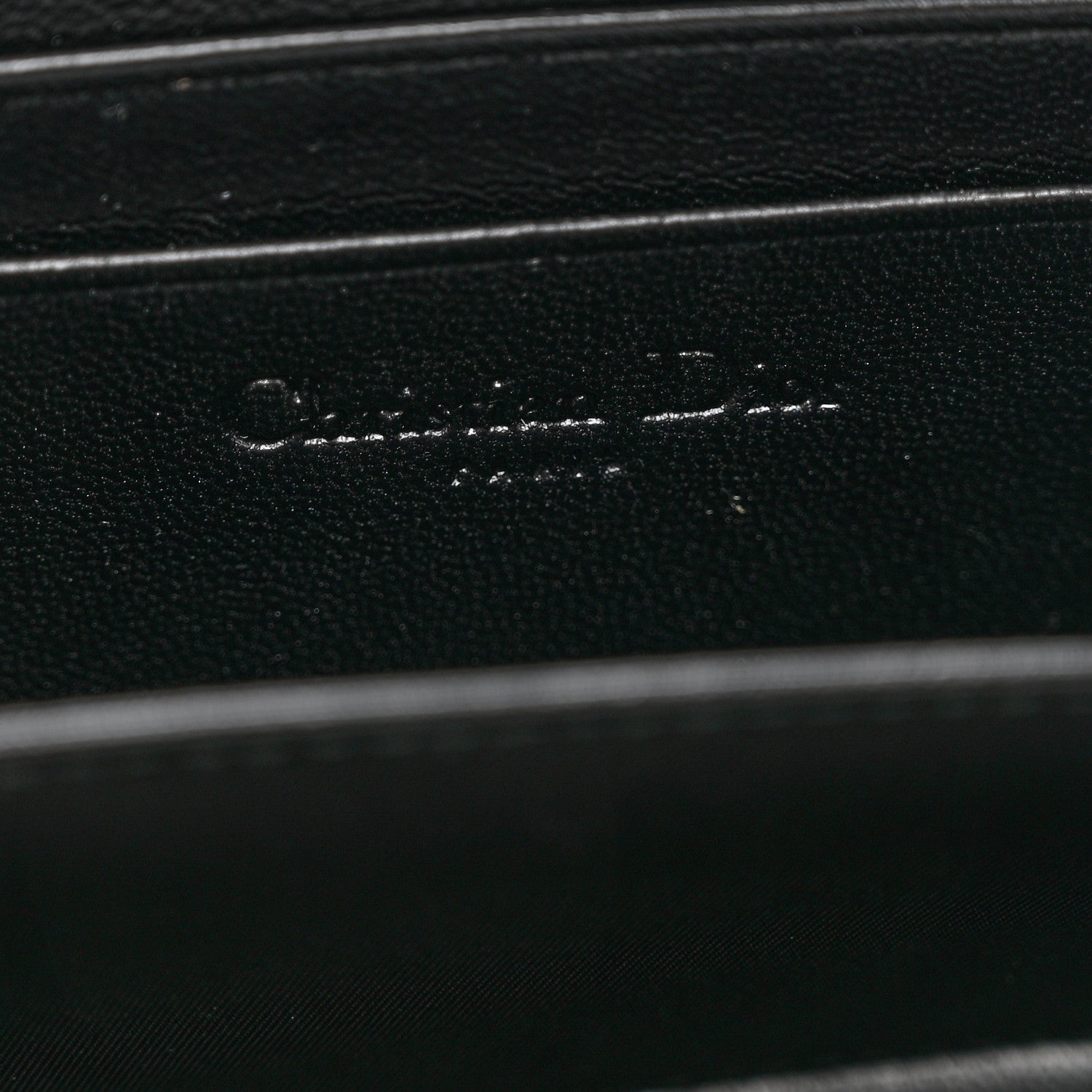 Christian Dior Calfskin Cannage Compact Zip Card Wallet Black 6 of 6