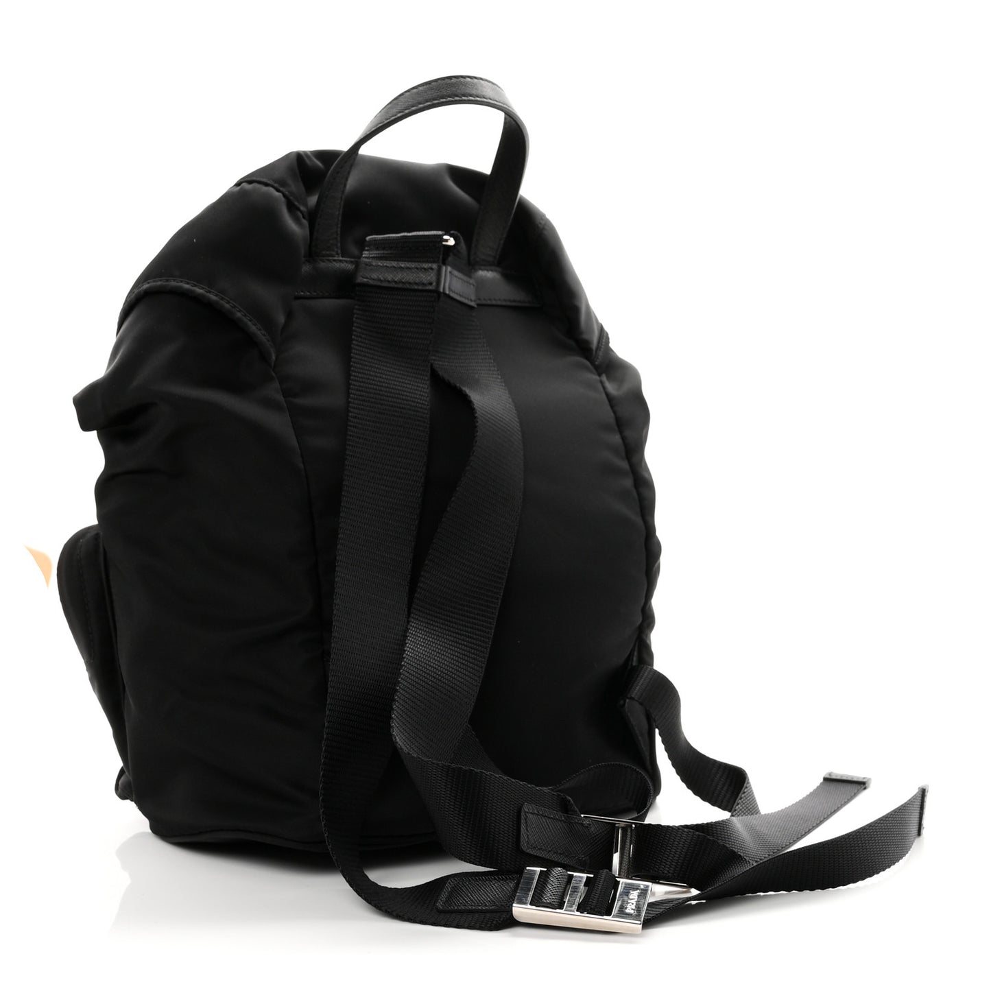 Tessuto Nylon Vela Small Double Buckle Backpack Black