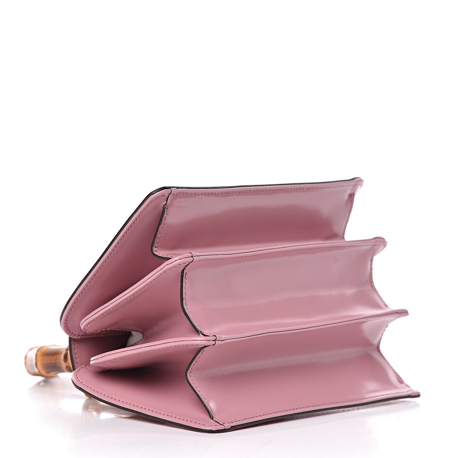 Gucci Calfskin Bamboo Crystal Mini Thiara Top Handle Bag Carmine Rose Gold 4 of 10