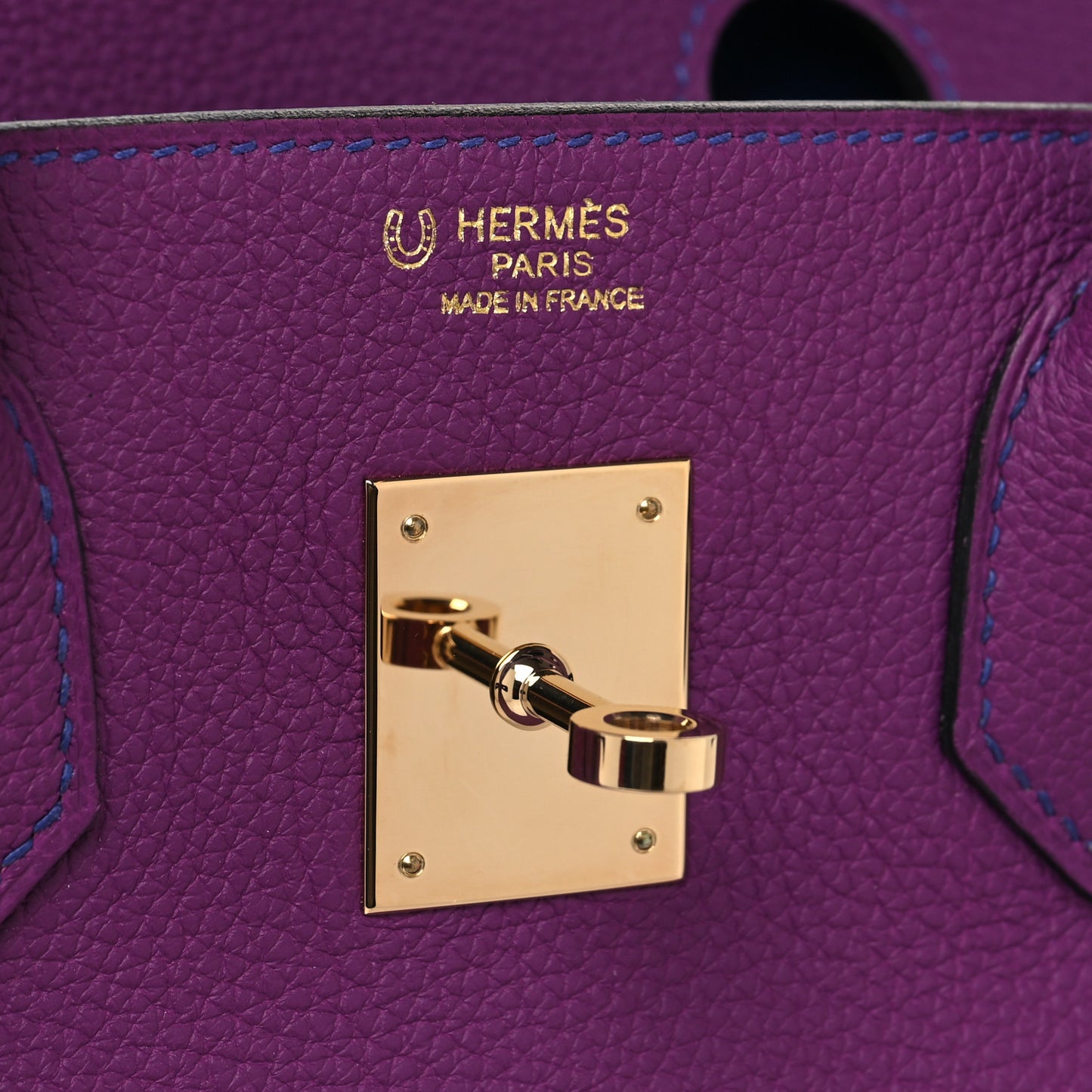 Togo Horseshoe Birkin 30 Anemone Bleu Electrique
