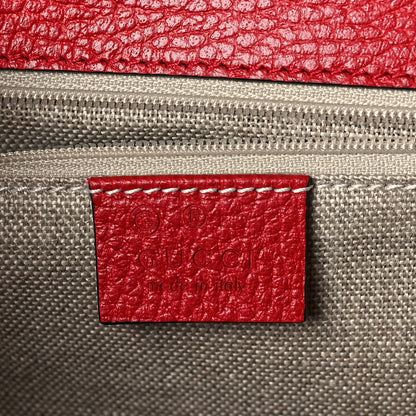 Gucci Dollar Calfskin Interlocking G Shoulder Bag Red 6 of 9