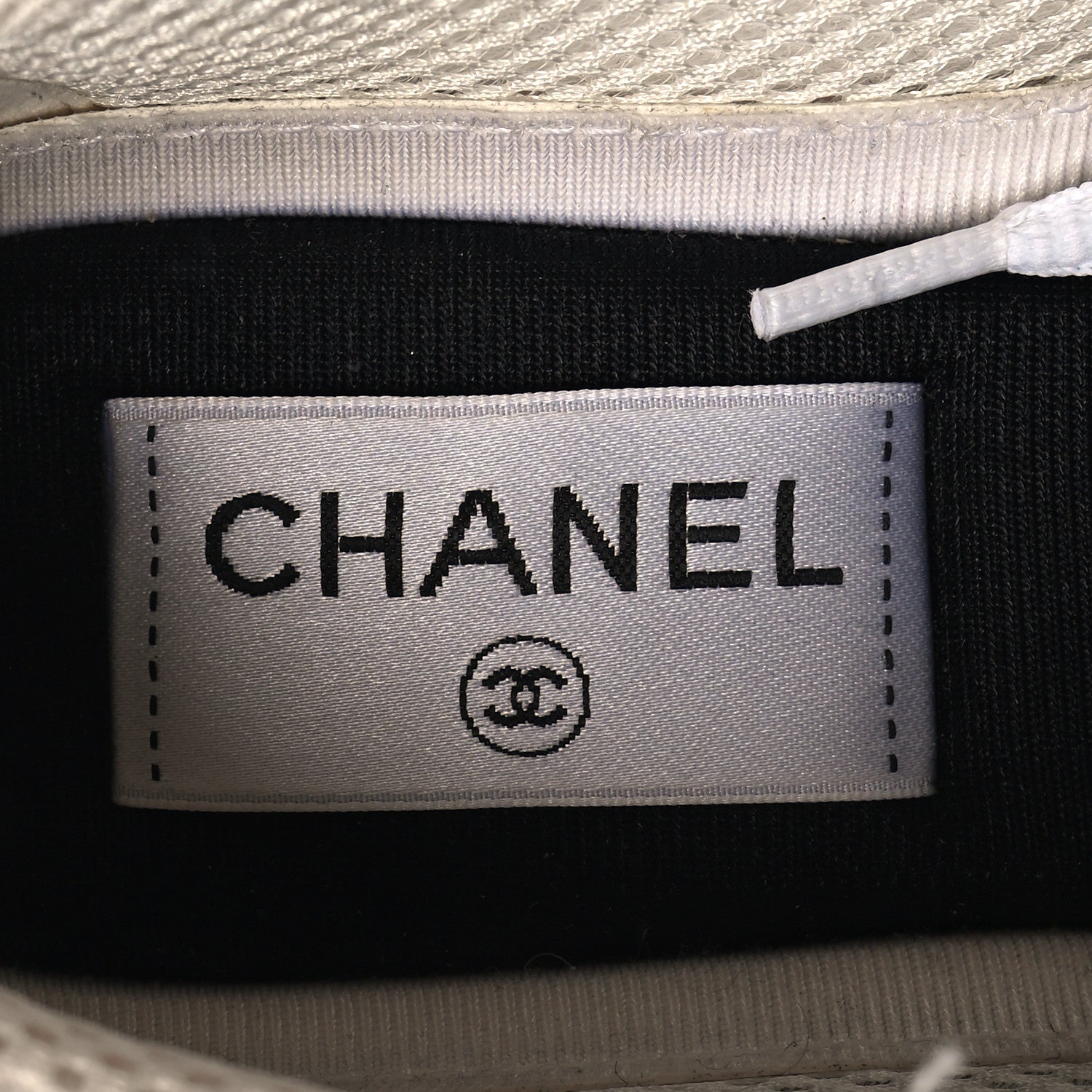 Chanel Fabric Laminated Calfskin Stretch CC Womens Sneakers 36 White Silver 8 of 8