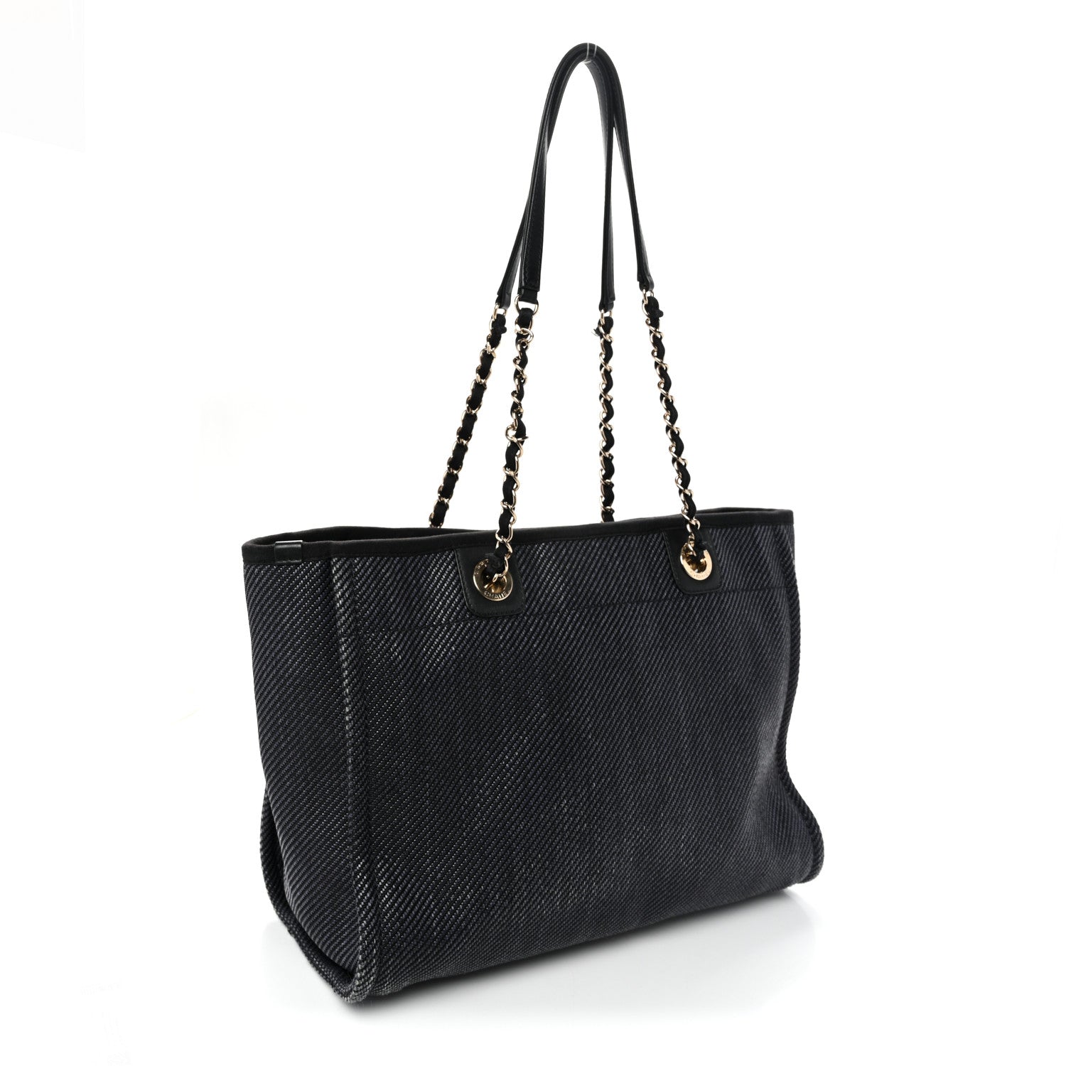 Chanel Mixed Fibers Calfskin Small Deauville Tote Black 3 of 11