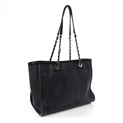 Chanel Mixed Fibers Calfskin Small Deauville Tote Black 3 of 11