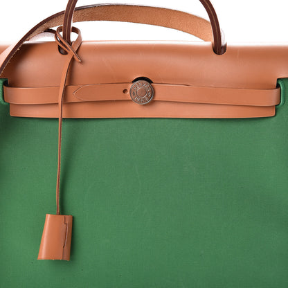 Hermes Vache Hunter Toile Herbag Zip 31 PM Cactus Natural 11 of 18