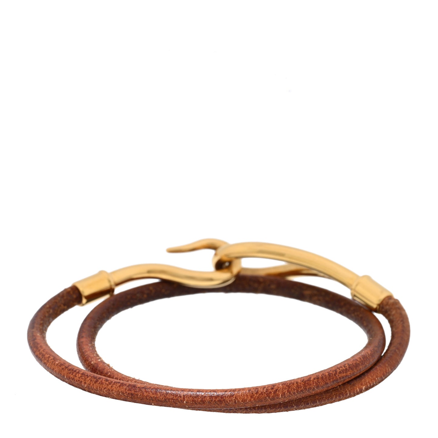 Natural Bridle Jumbo Hook Double Tour Bracelet Bouton
