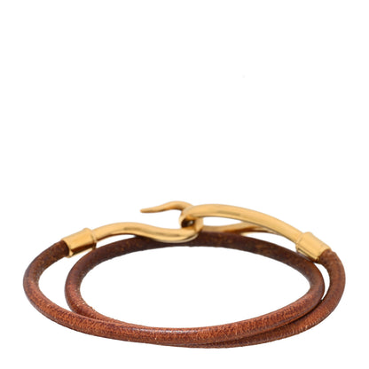 Hermes Natural Bridle Jumbo Hook Double Tour Bracelet Bouton 2 of 3