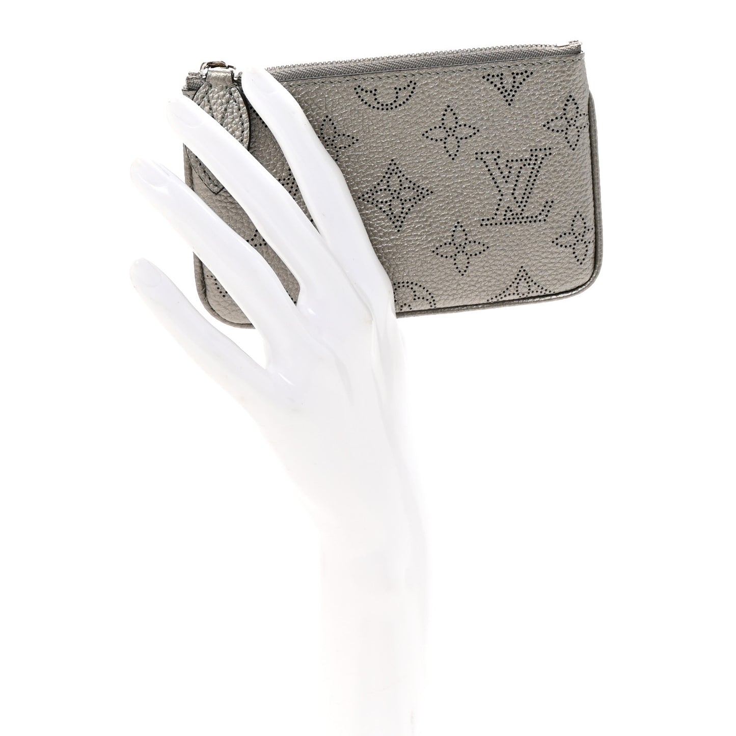 Mahina Zipped Card Holder Metallic Grey