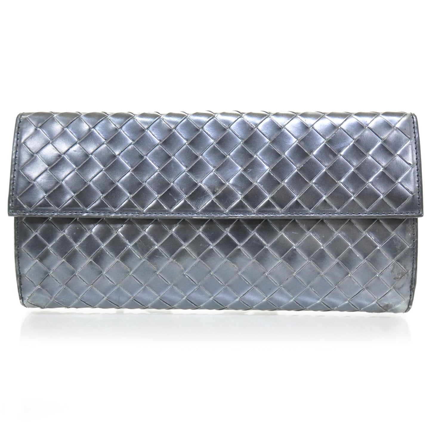 Nappa Intrecciato Continental Wallet Metallic
