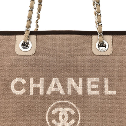Chanel Canvas Small Deauville Tote Beige Brown 8 of 10