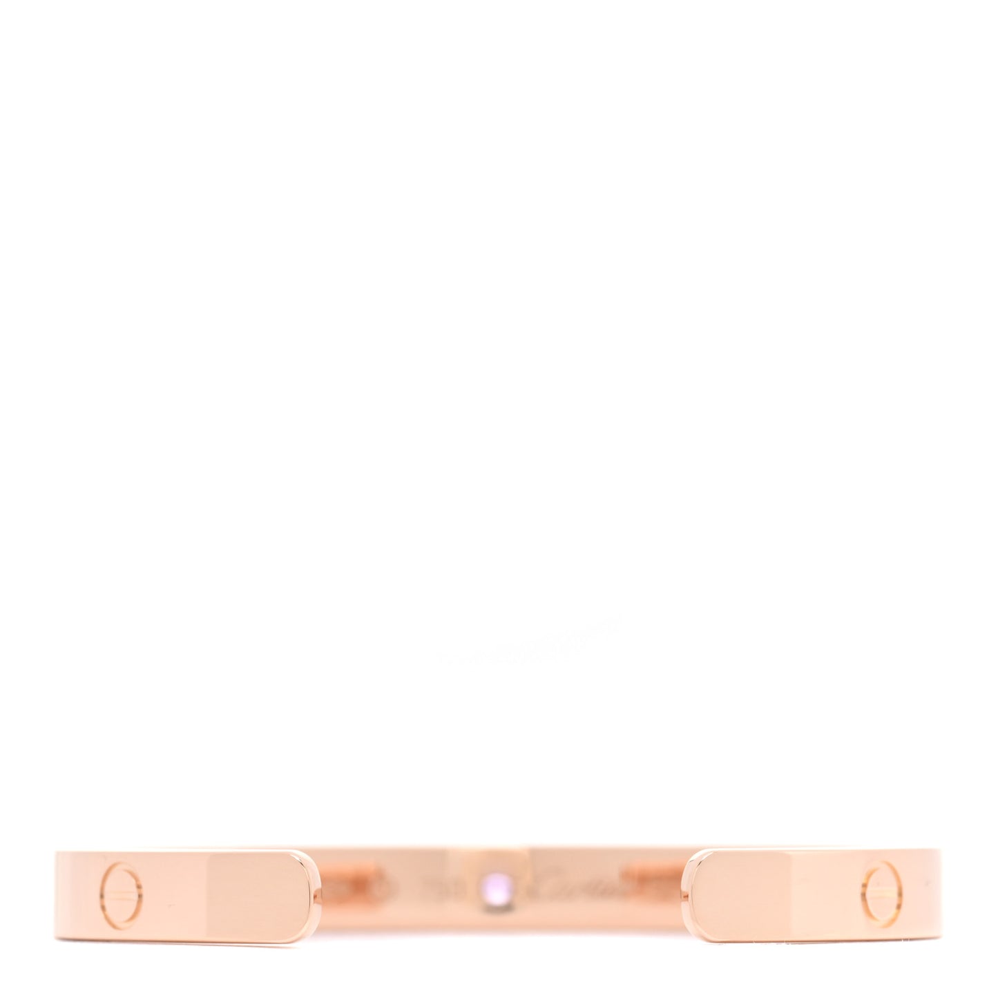18K Pink Gold Pink Sapphire LOVE Cuff Bracelet 17