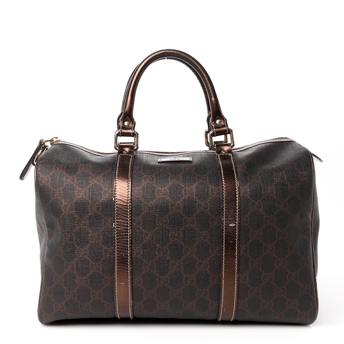 GG Supreme Monogram Medium Joy Boston Dark Brown Bronze