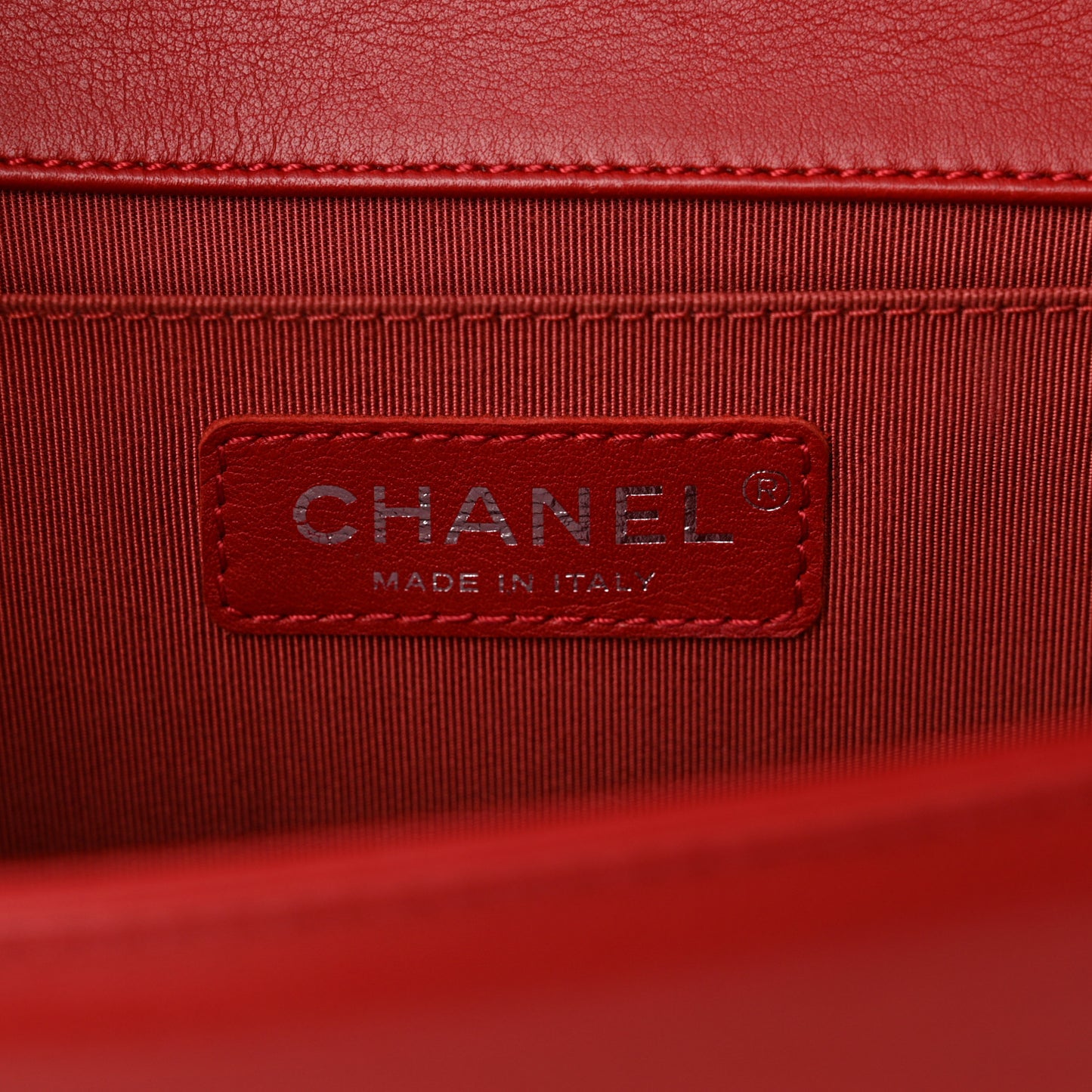 Calfskin Quilted Medium Boy Flap Red
