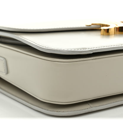 Celine Shiny Calfskin Medium Triomphe Chalk 9 of 10