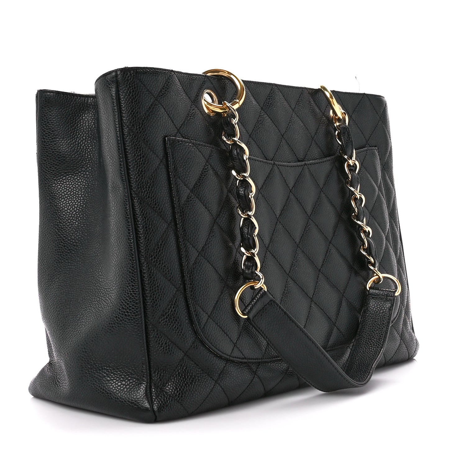 Caviar Quilted Grand Shopping Tote GST Black