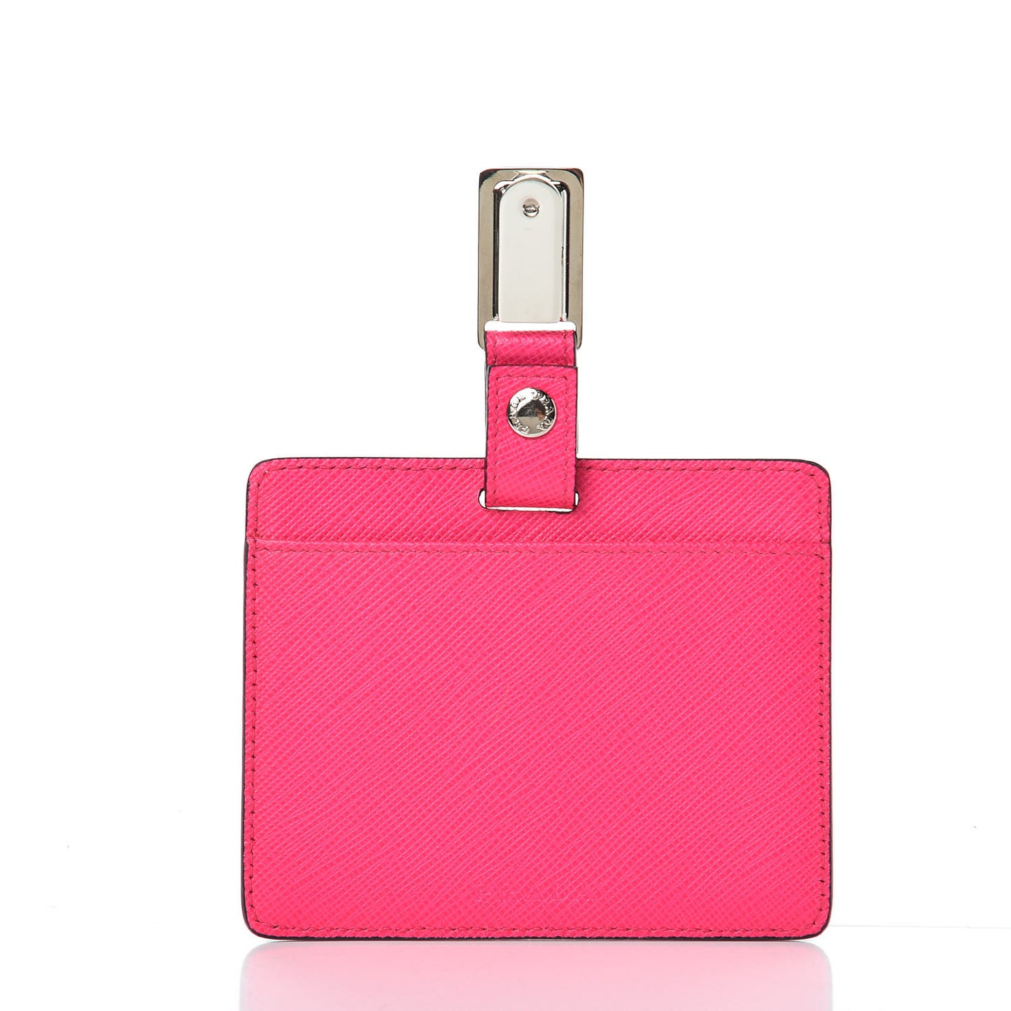 Saffiano Racing Logo Badge Holder Fuxia