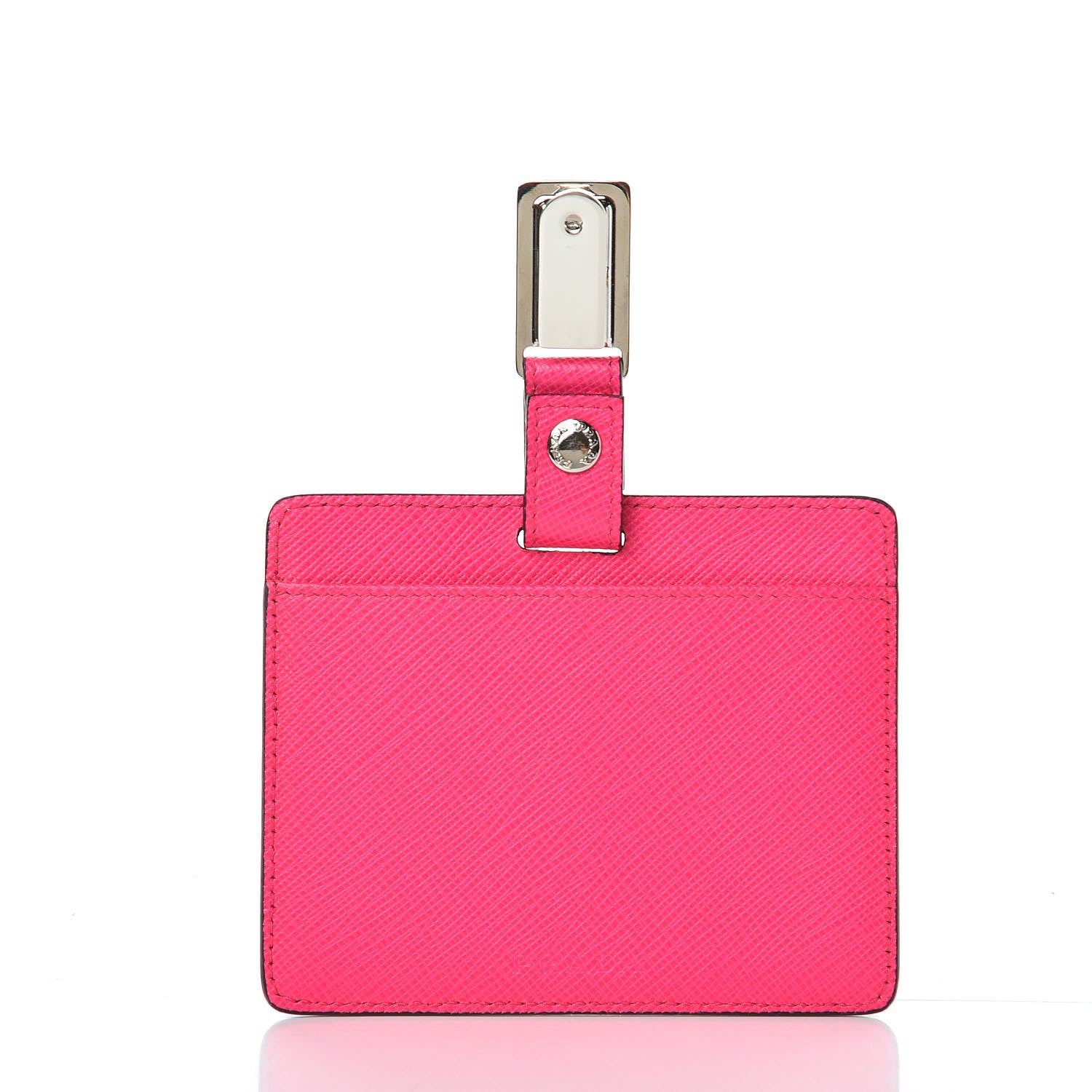 Prada Saffiano Racing Logo Badge Holder Fuxia 3 of 5