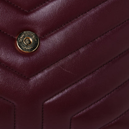Saint Laurent Calfskin Y Quilted Monogram Small Loulou Chain Satchel Dark Legion Red 13 of 16