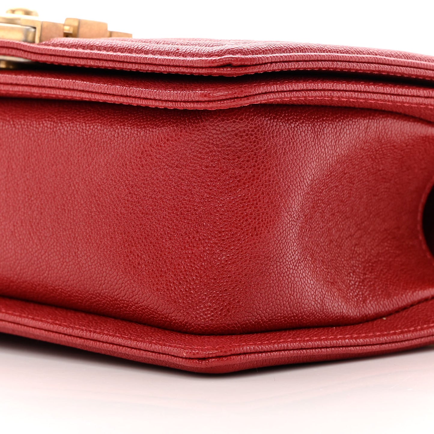 Caviar Quilted Small Boy Flap Red