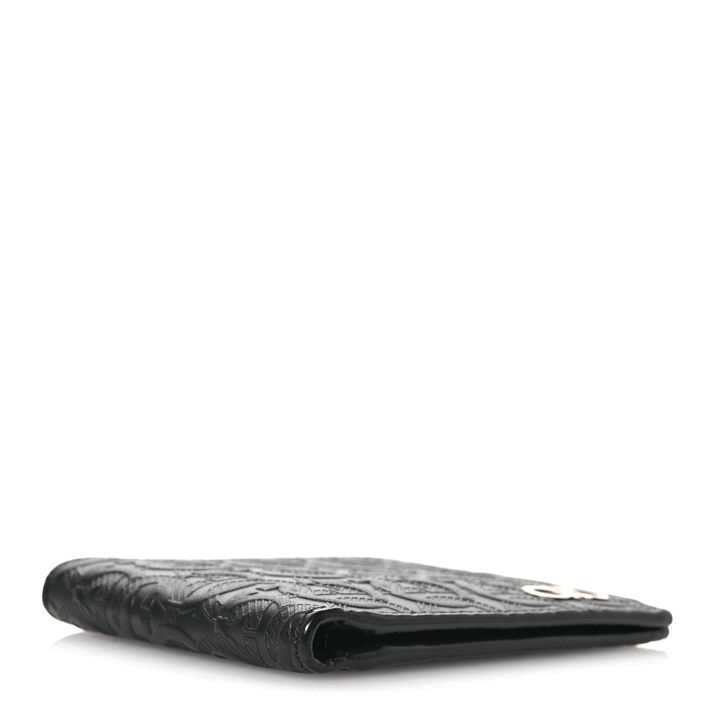 Calfskin Embossed Gancini Bi-Fold Wallet Black