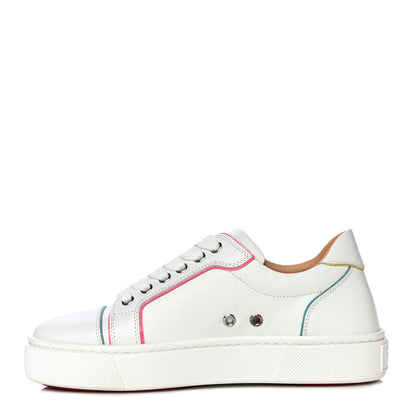 Christian Louboutin Calfskin Patent Vieirissima Flat Sneakers 36.5 White Multi 1 of 8