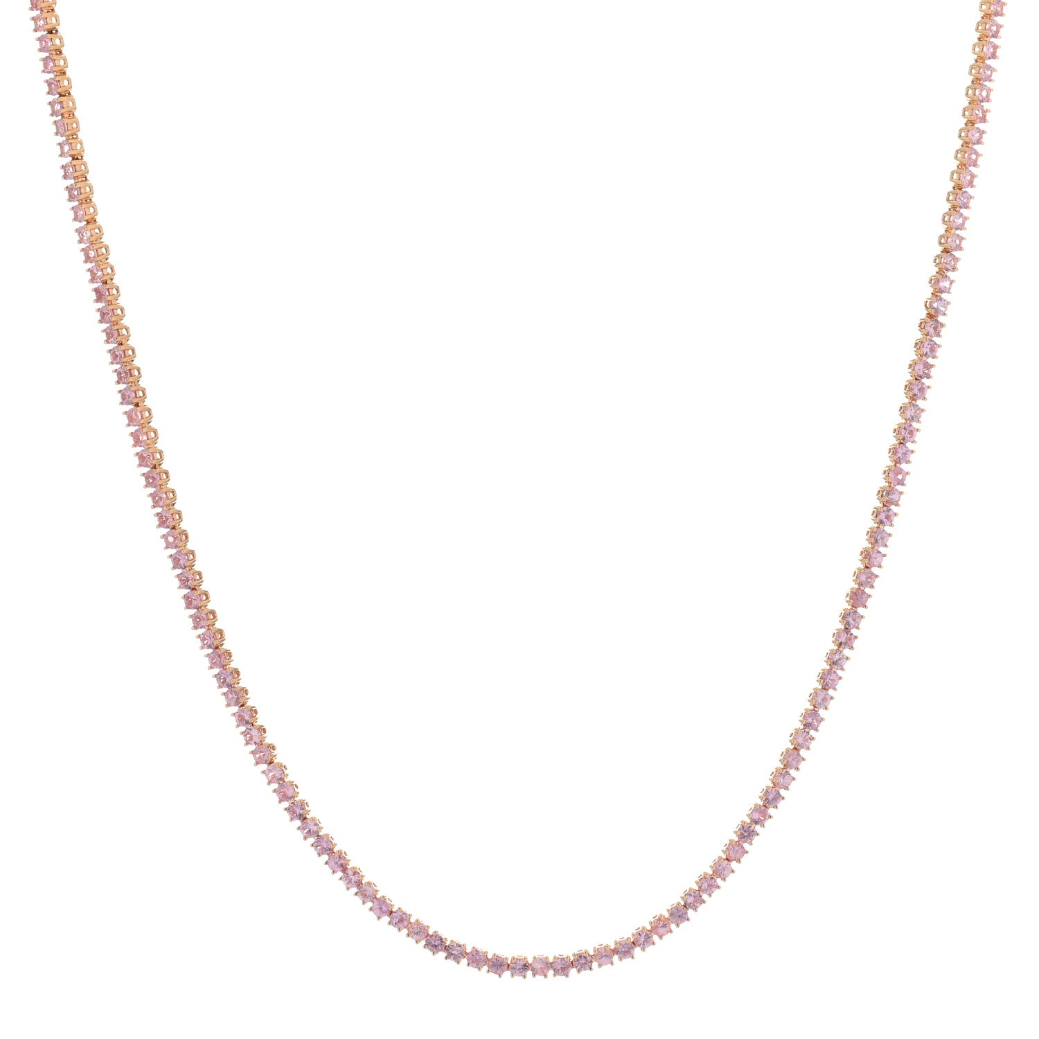 Anita Ko 18K Rose Gold Diamond Pink Sapphire Heart Pendant Lucky Chain Necklace 1 of 4