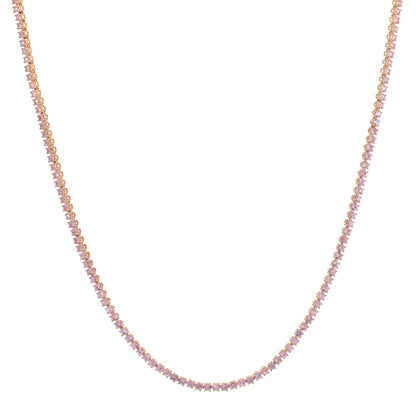 Anita Ko 18K Rose Gold Diamond Pink Sapphire Heart Pendant Lucky Chain Necklace 1 of 4