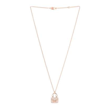 Hermes 18K Rose Gold Diamond Constance Amulettes Pendant Necklace 3 of 6