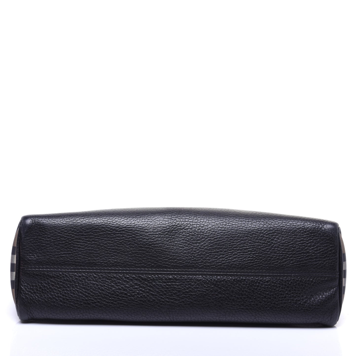 Grainy Calfskin House Check Horn Toggle Shoulder Bag Black